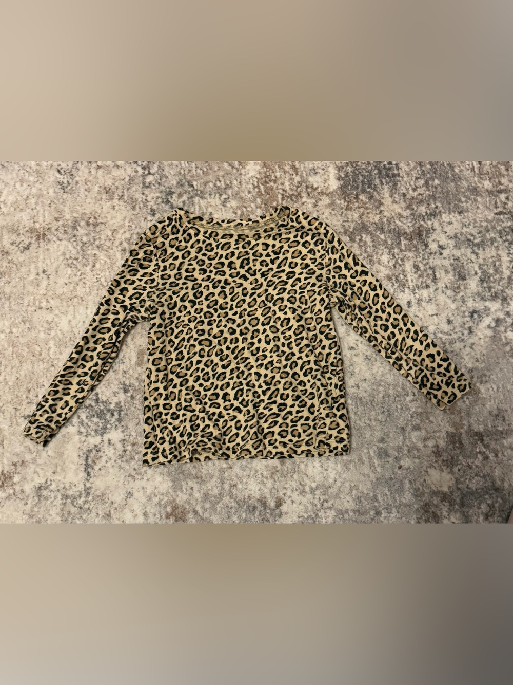 Old Navy Leopard Print Long Sleeve Top in Tan and Black